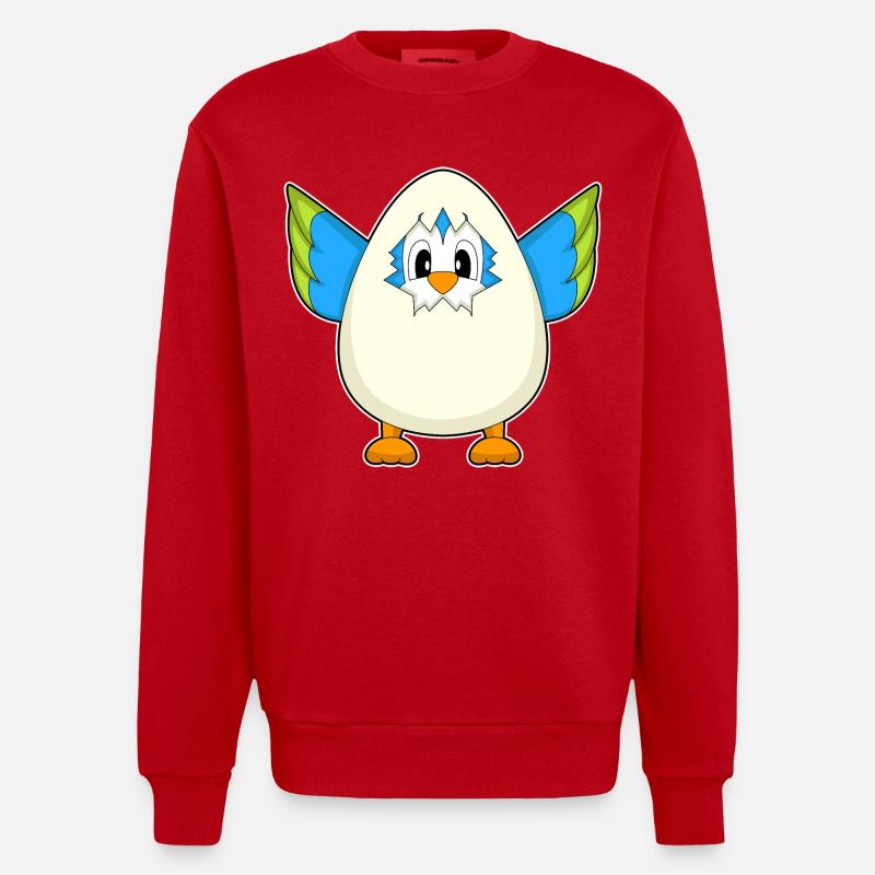 Parrot Egg - Heavyweight Oversized Organic Crew Neck Made in EU - red