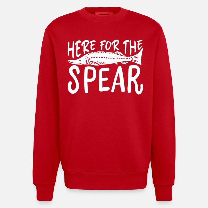 Here for the spear - Heavyweight Oversized Organic Crew Neck Made in EU - red