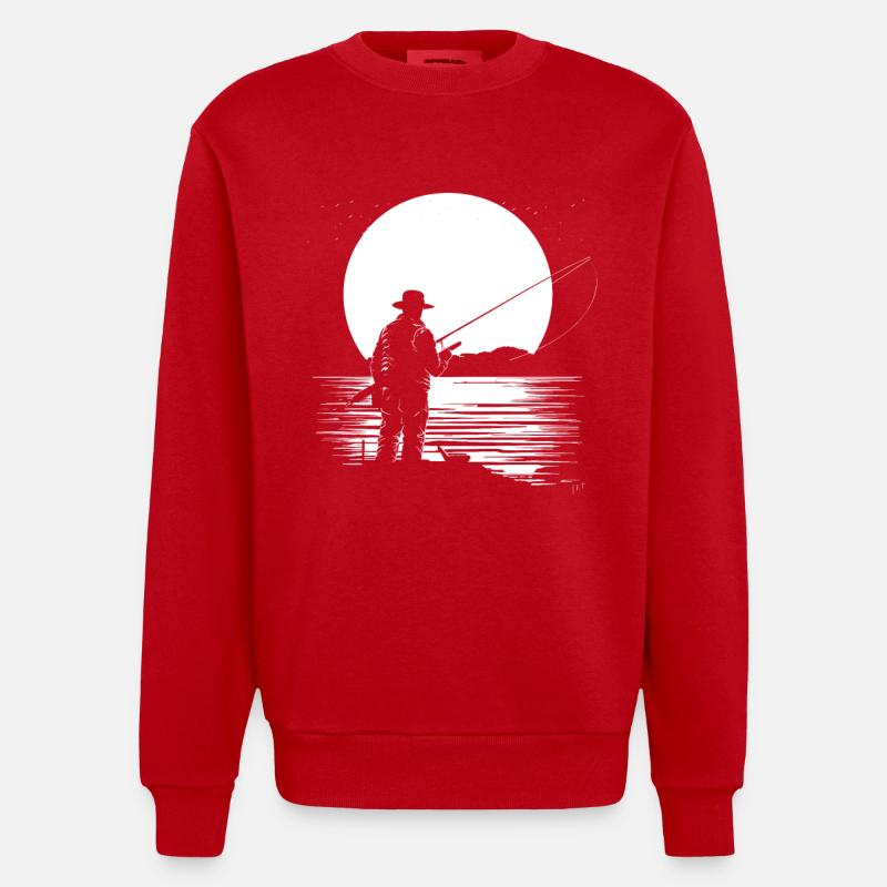 Graphiques de pêche - Sweat bio épais oversize fabriqué en UE - rouge