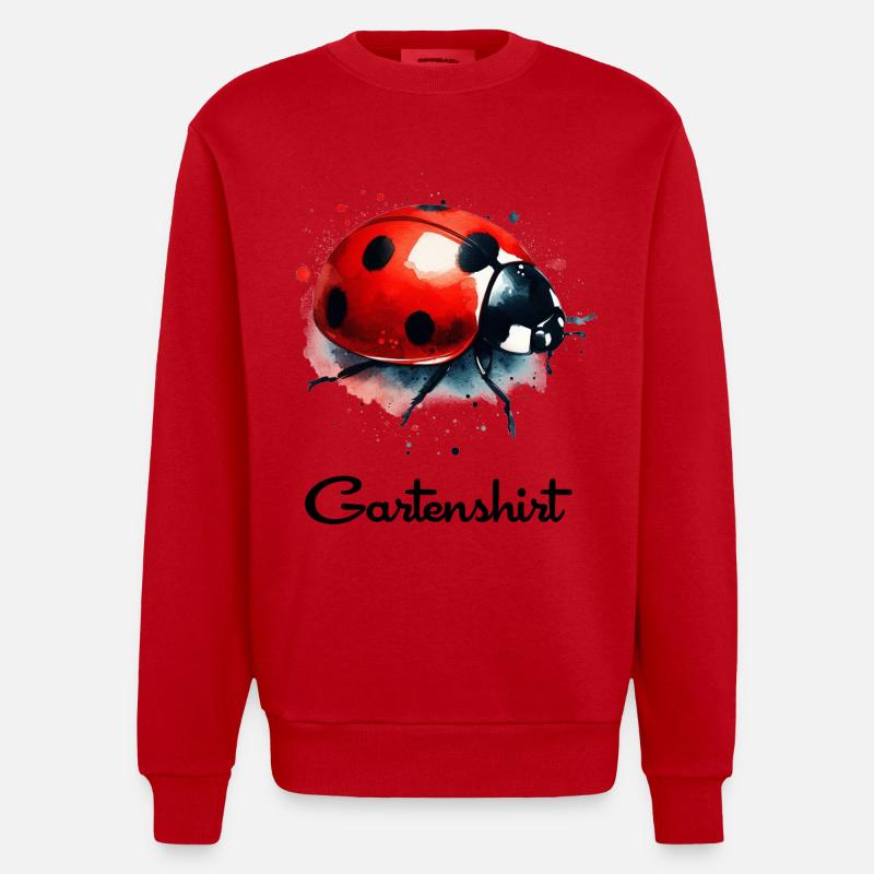 Gartenshirt Marienkäfer Gärtner - Heavyweight Oversized Organic Crew Neck Made in EU - Rot