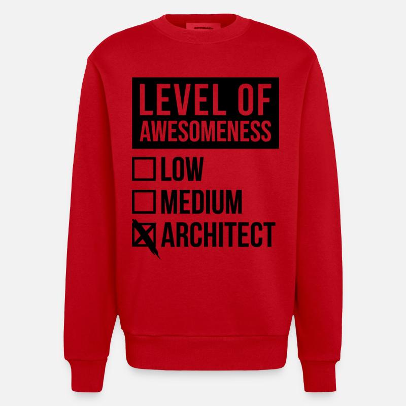 architecte - Sweat bio épais oversize fabriqué en UE - rouge