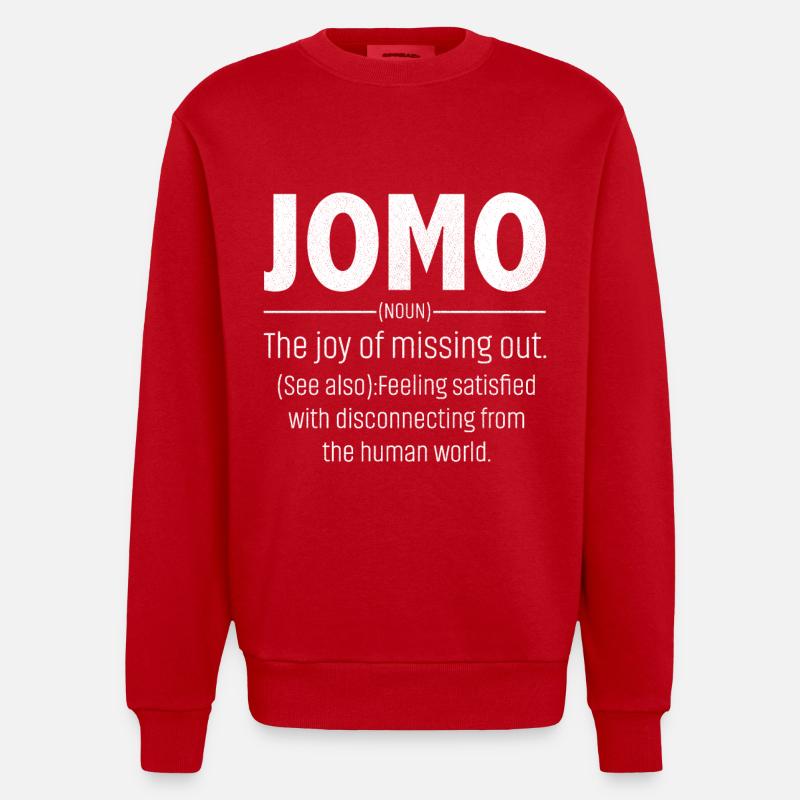 Jomo Defination Drôle - Sweat bio épais oversize fabriqué en UE - rouge