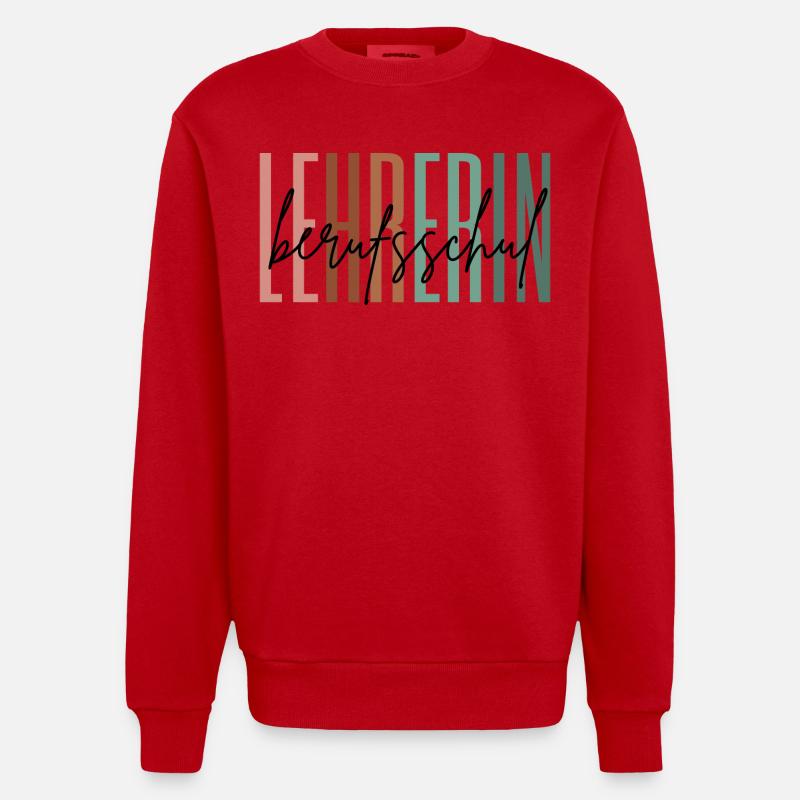 Lehrerin Berufsschule Berufsschullehrerin Geschenk - Heavyweight Oversized Organic Crew Neck Made in EU - Rot