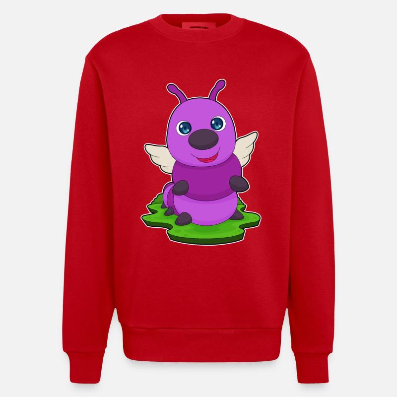 Ailes de chenille - Sweat bio épais oversize fabriqué en UE - rouge