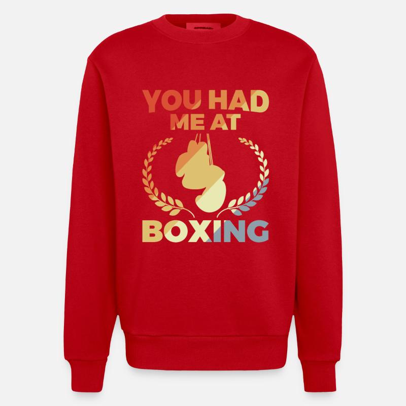 Vous m’avez eu à la boxe - Sweat bio épais oversize fabriqué en UE - rouge