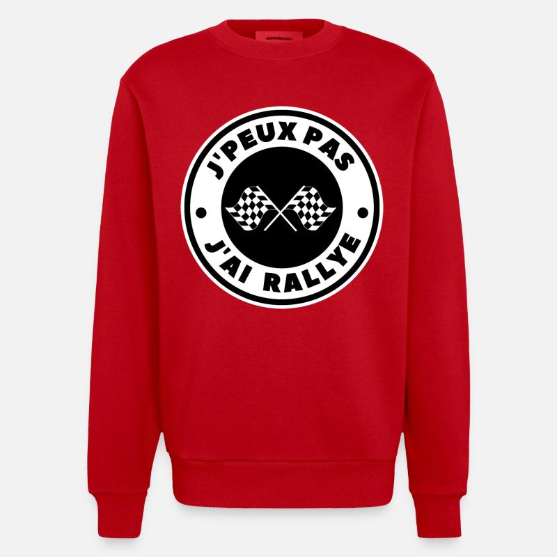 Je peux pas j'ai rallye - Sweat bio épais oversize fabriqué en UE - rouge
