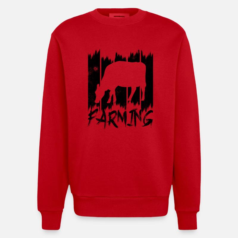 Élevage - Sweat bio épais oversize fabriqué en UE - rouge