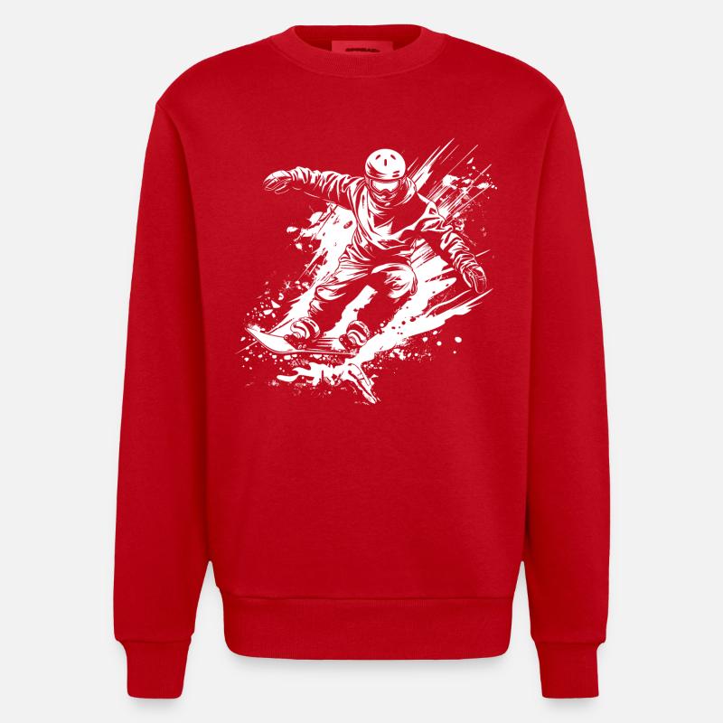 Snowboarder - Heavyweight Oversized Organic Crew Neck Made in EU - Rot