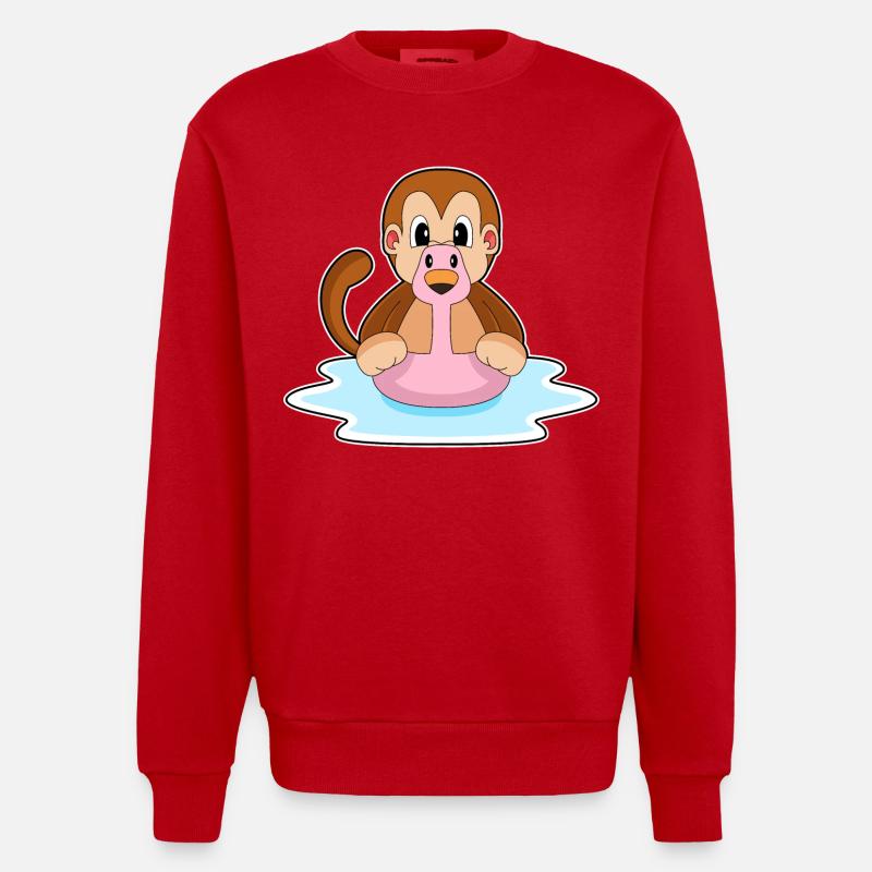 Singe Flamingo - Sweat bio épais oversize fabriqué en UE - rouge