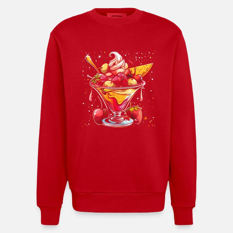 Graphique sundae à la crème glacée - Sweat bio épais oversize fabriqué en UE - rouge