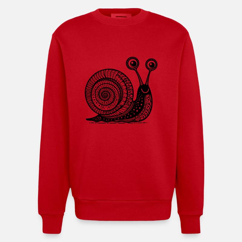 Snail's Pace: Langsame und stetige Zen-Kunst - Heavyweight Oversized Organic Crew Neck Made in EU - Rot