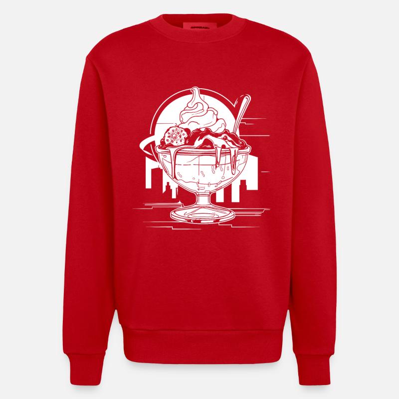 Sundae à la crème glacée graphique - Sweat bio épais oversize fabriqué en UE - rouge