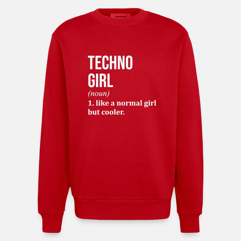 techno - Sweat bio épais oversize fabriqué en UE - rouge
