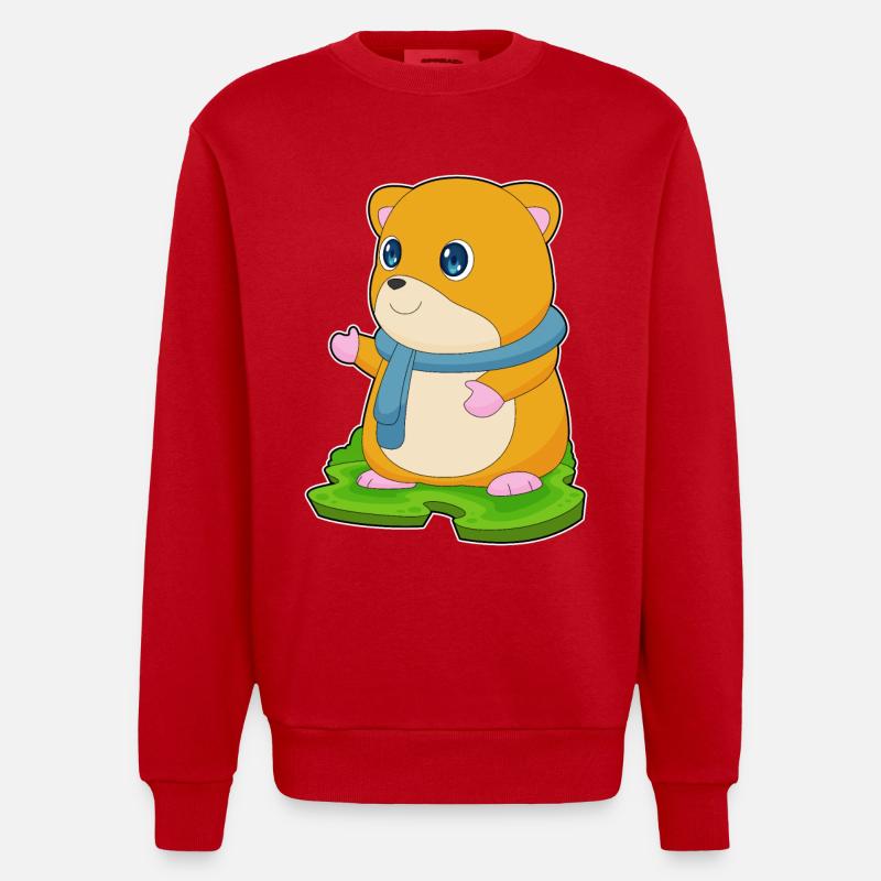 Écharpe Hamster - Sweat bio épais oversize fabriqué en UE - rouge