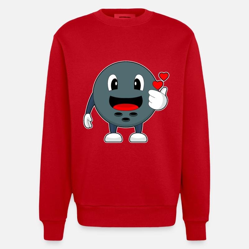 Bowling Boule de bowling - Sweat bio épais oversize fabriqué en UE - rouge