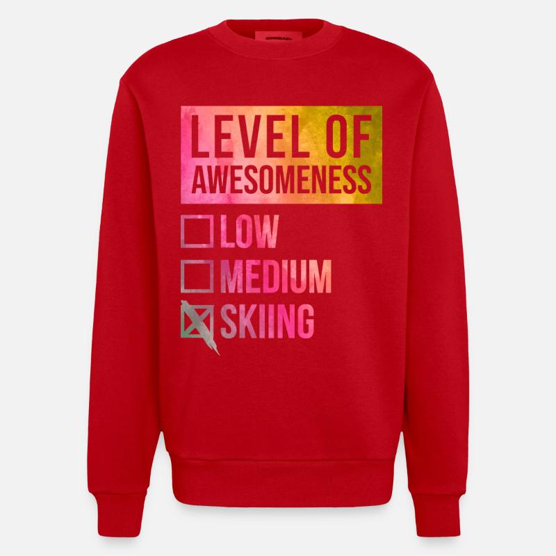 Ski - Heavyweight Oversized Organic Crew Neck Made in EU - red