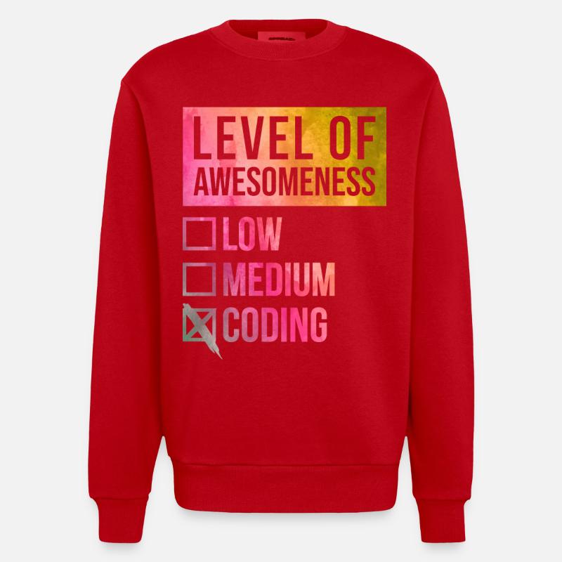 codage - Sweat bio épais oversize fabriqué en UE - rouge