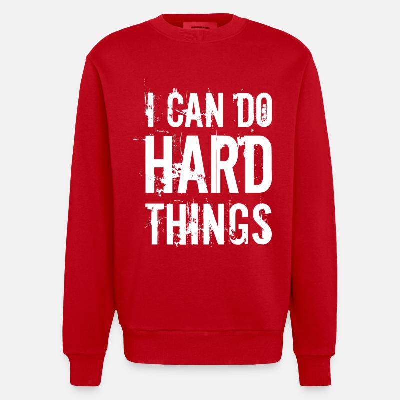 I can do hard things - Heavyweight Oversized Organic Crew Neck Made in EU - red