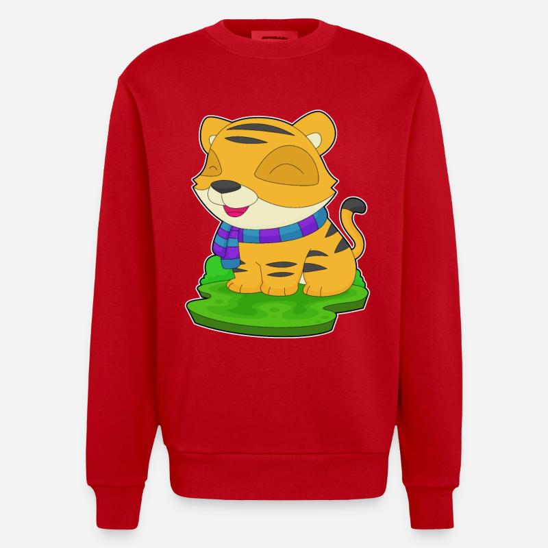 Écharpe Tigre - Sweat bio épais oversize fabriqué en UE - rouge