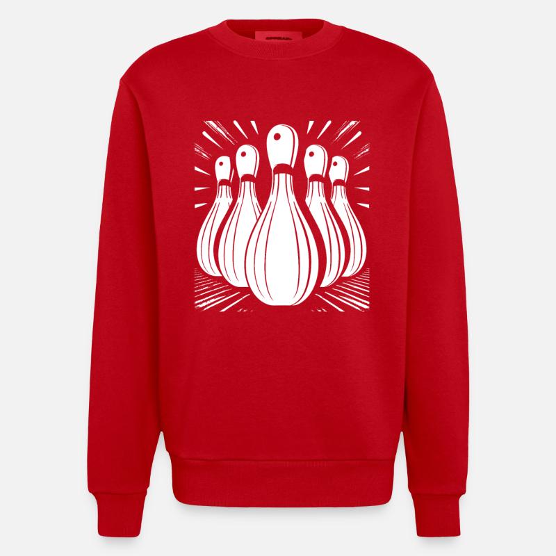 Graphiques de bowling - Sweat bio épais oversize fabriqué en UE - rouge
