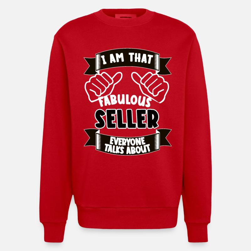 Verkäufer Lustiger Spruch Geschenkidee - Heavyweight Oversized Organic Crew Neck Made in EU - Rot