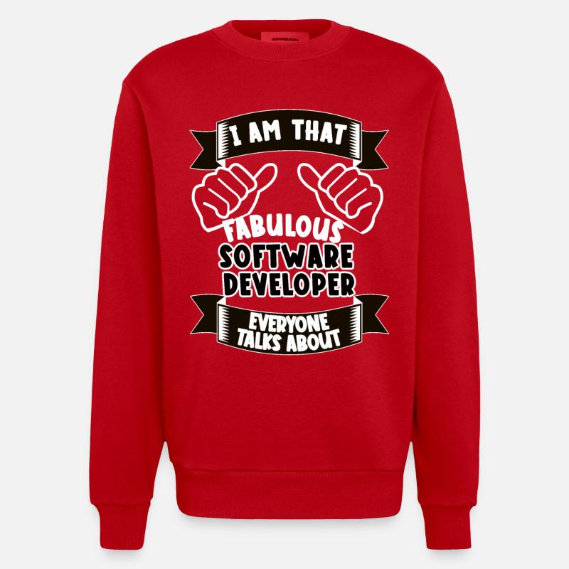 Softwareentwickler Lustiger Spruch Geschenk - Heavyweight Oversized Organic Crew Neck Made in EU - Rot