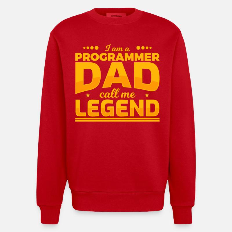 Programmierer Vater - Heavyweight Oversized Organic Crew Neck Made in EU - Rot