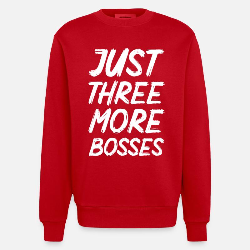 Plus que trois patrons - Sweat bio épais oversize fabriqué en UE - rouge