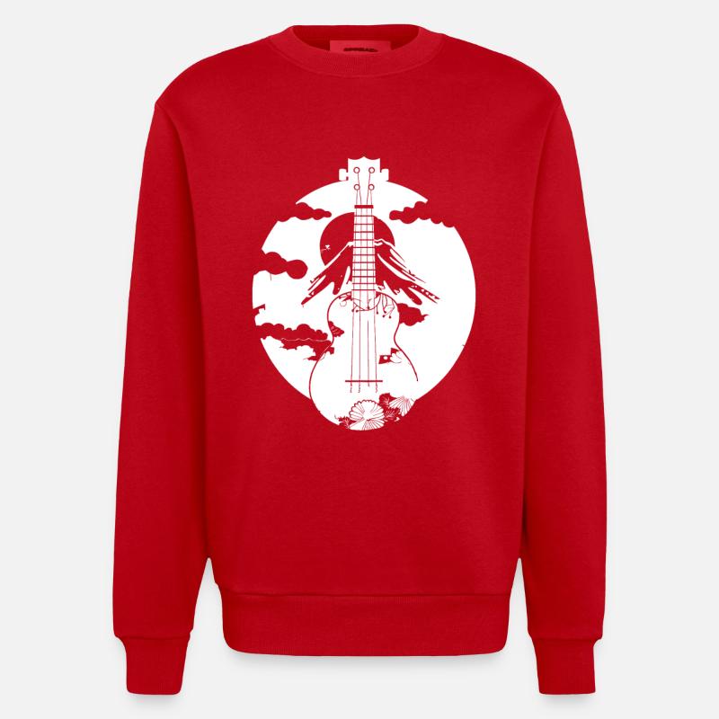 Graphiques Ukulele - Sweat bio épais oversize fabriqué en UE - rouge