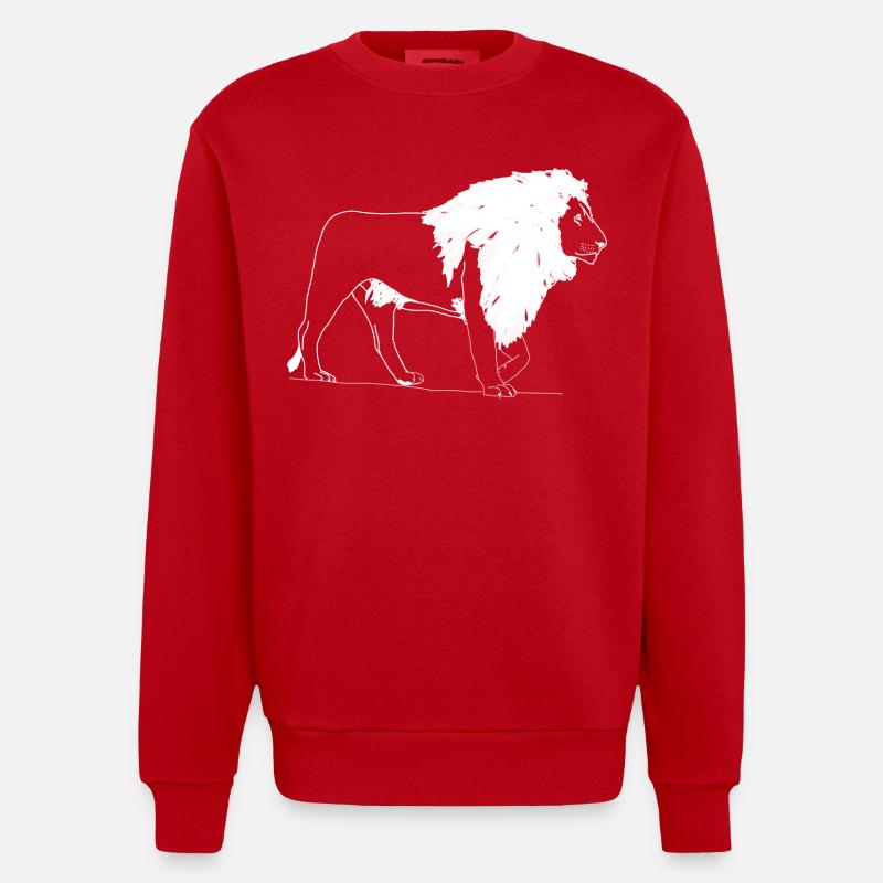 Löwe - Heavyweight Oversized Organic Crew Neck Made in EU - Rot