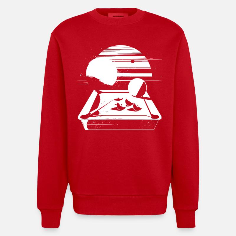 Graphismes de billard - Sweat bio épais oversize fabriqué en UE - rouge