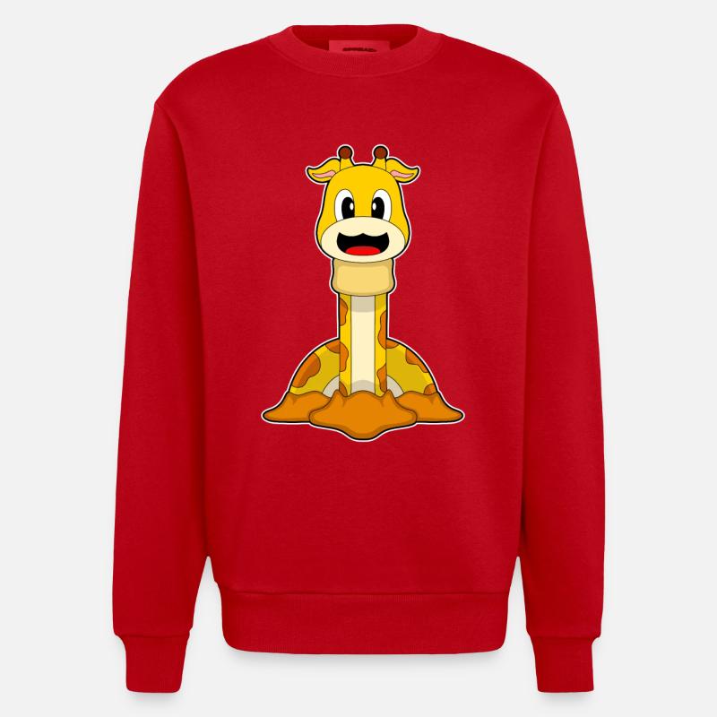 Ver girafe - Sweat bio épais oversize fabriqué en UE - rouge
