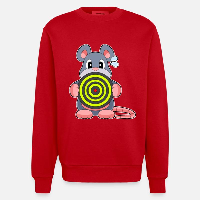 Cible de fléchettes de souris - Sweat bio épais oversize fabriqué en UE - rouge