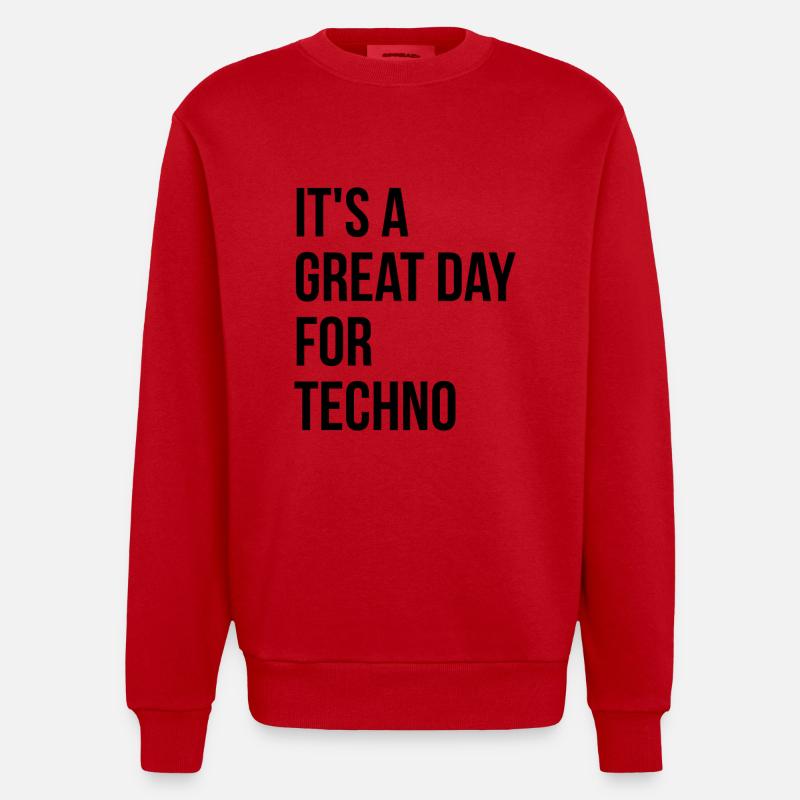 techno - Sweat bio épais oversize fabriqué en UE - rouge