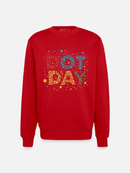 DOT DAY - Heavyweight Oversized Organic Crew Neck Made in EU - red
