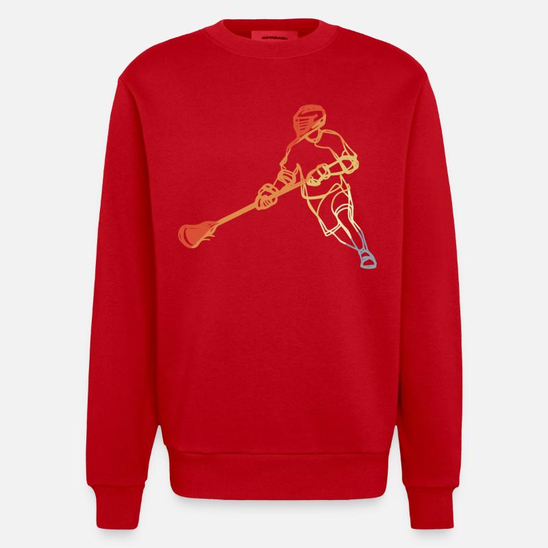 Fan de crosse style rétro - Sweat bio épais oversize fabriqué en UE - rouge