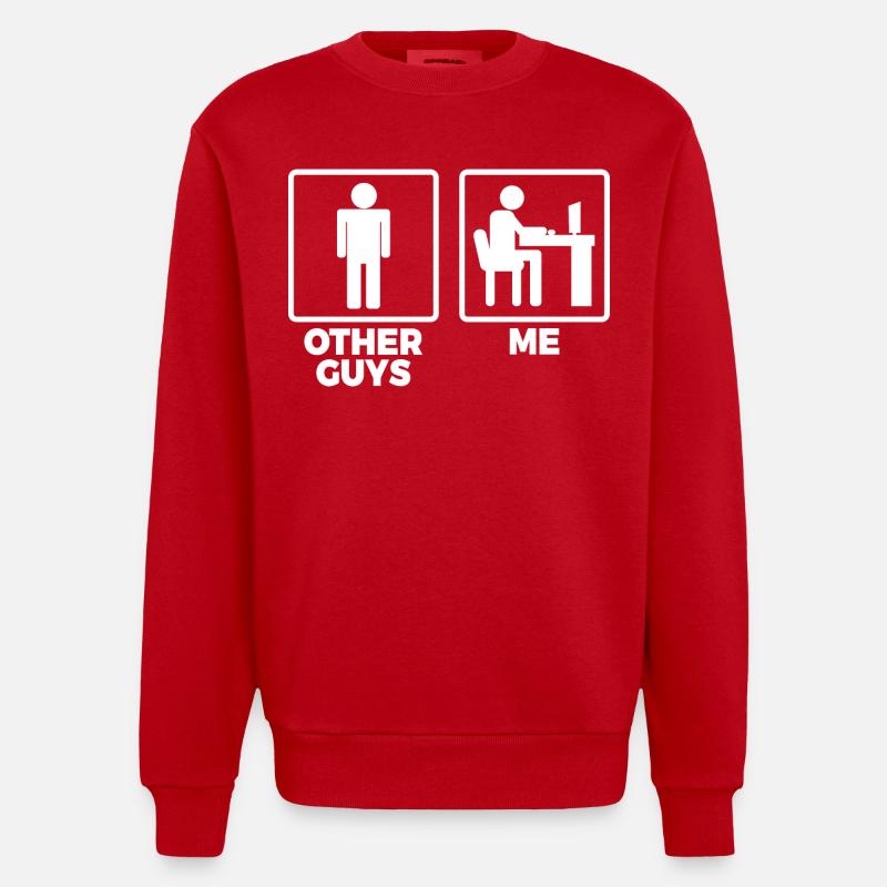 Software Engineer Stick Figures - Heavyweight Oversized Organic Crew Neck Made in EU - red