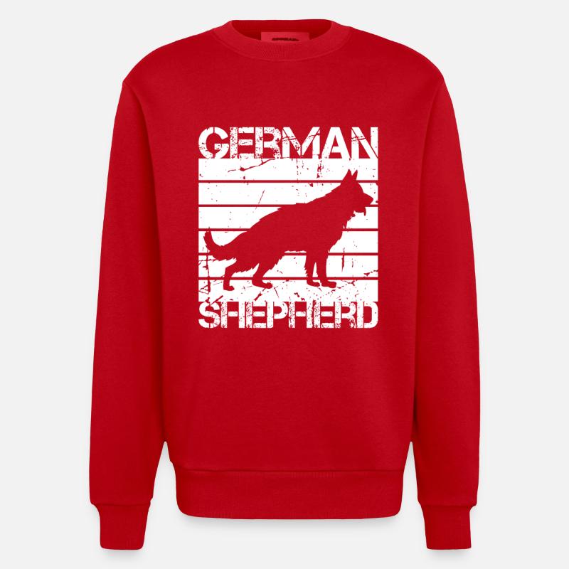 Deutscher Schäferhund - Heavyweight Oversized Organic Crew Neck Made in EU - Rot