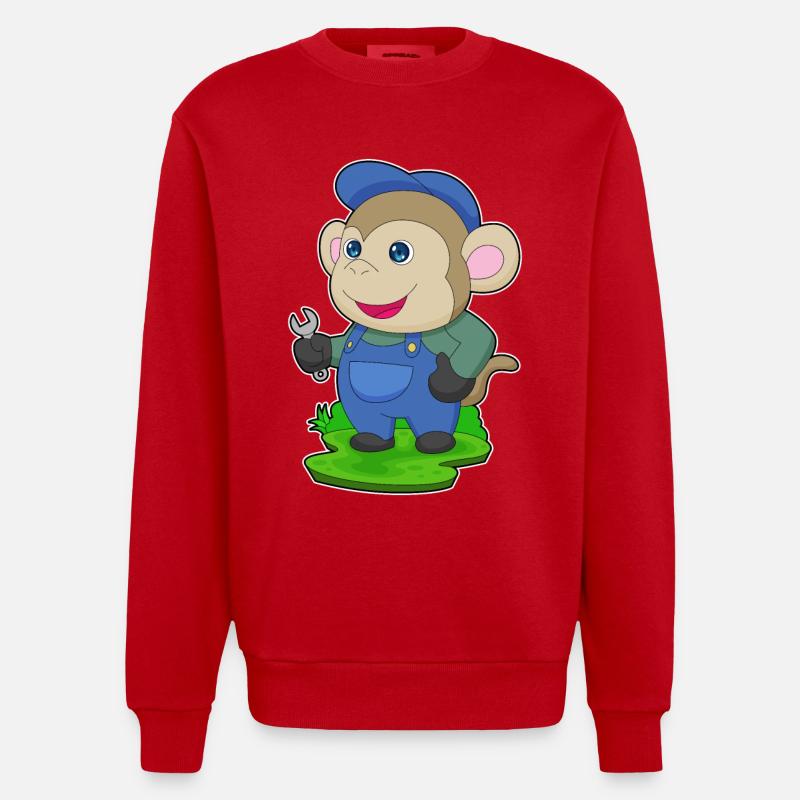 Clé d’artisan Monkey - Sweat bio épais oversize fabriqué en UE - rouge