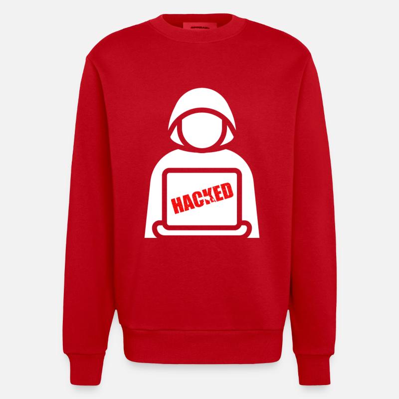 Hacker im Schatten - Heavyweight Oversized Organic Crew Neck Made in EU - Rot