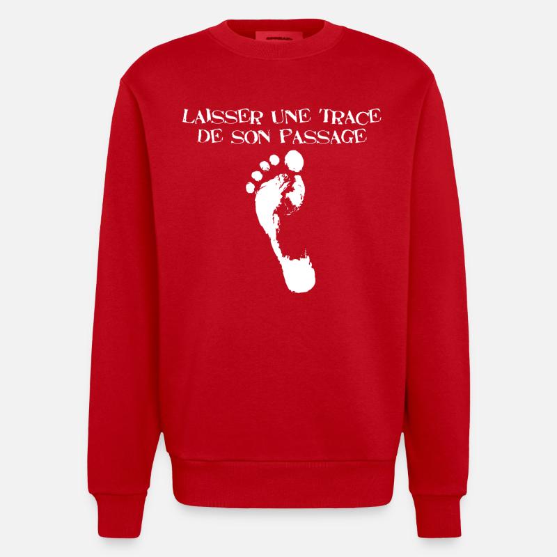 Une trace de son passage - Sweat bio épais oversize fabriqué en UE - rouge