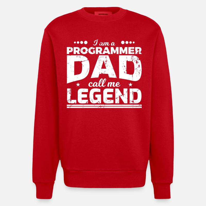 Coder Papa - Heavyweight Oversized Organic Crew Neck Made in EU - Rot