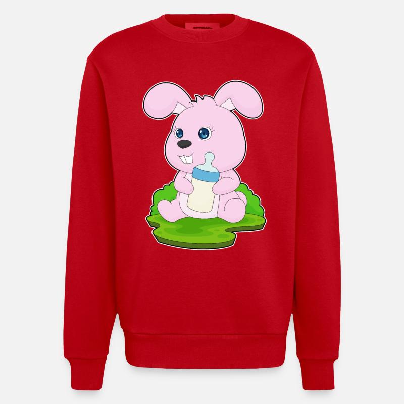 Bunny Lait de biberon - Sweat bio épais oversize fabriqué en UE - rouge