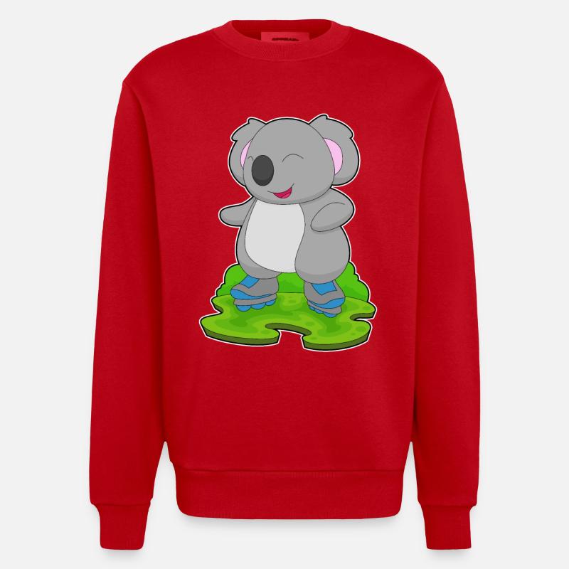 Koala Inline skating Inline skates - Heavyweight Oversized Organic Crew Neck Made in EU - red