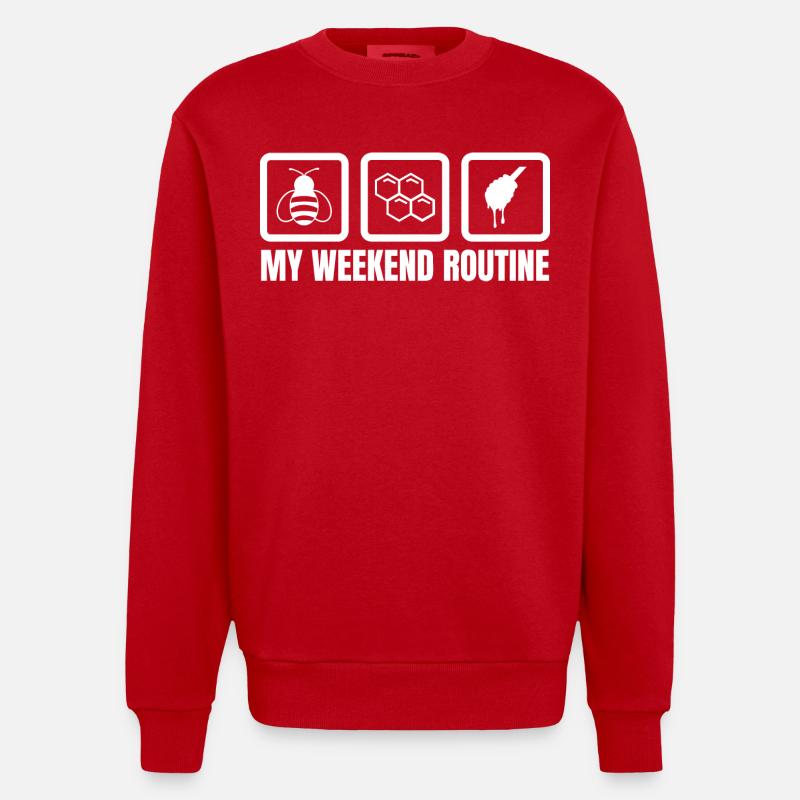 Meine Wochenendroutine - Heavyweight Oversized Organic Crew Neck Made in EU - Rot