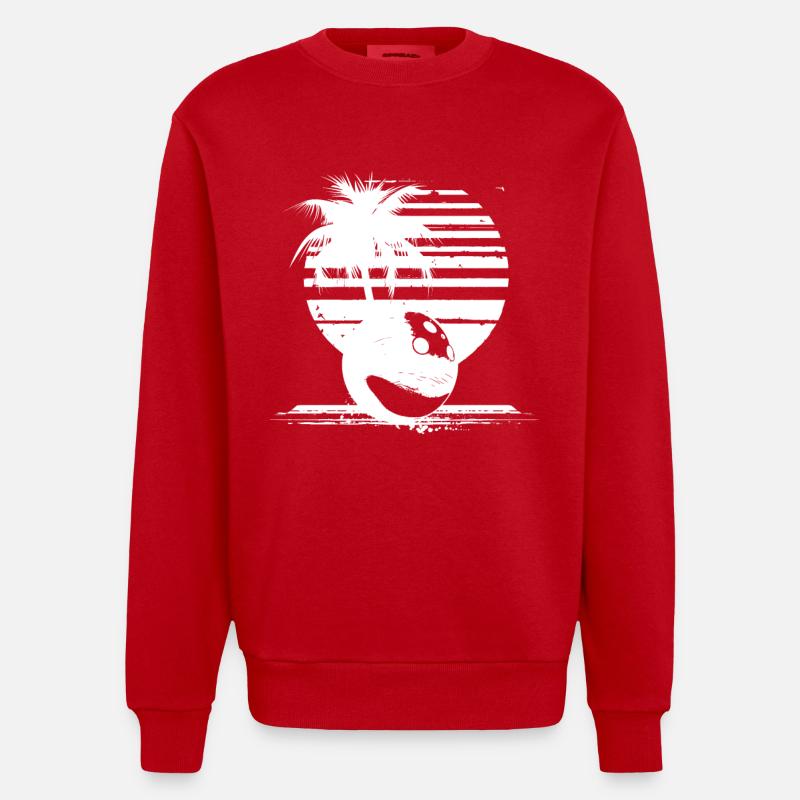 Bowlingkugel - Heavyweight Oversized Organic Crew Neck Made in EU - Rot