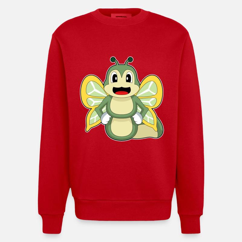 Ailes de chenille - Sweat bio épais oversize fabriqué en UE - rouge