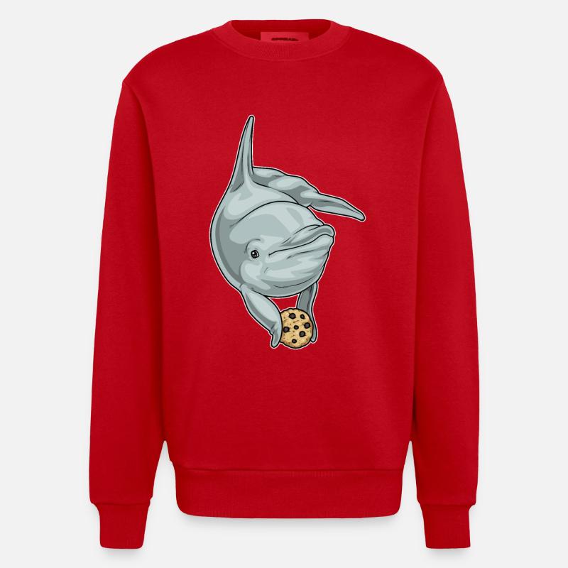 Biscuit dauphin - Sweat bio épais oversize fabriqué en UE - rouge