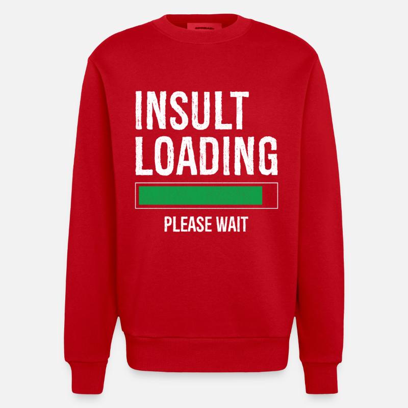 insult loading please wait - Sweat bio épais oversize fabriqué en UE - rouge