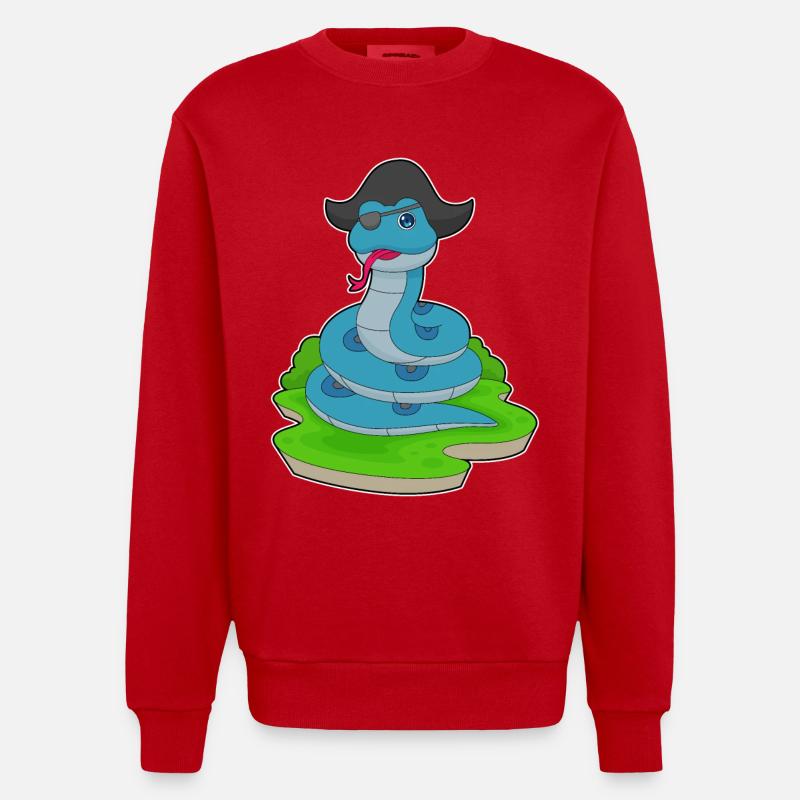 Serpent Pirate Chapeau de Pirate - Sweat bio épais oversize fabriqué en UE - rouge